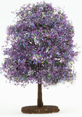 Dollhouse Miniature Bush: Purple-Blue, Small